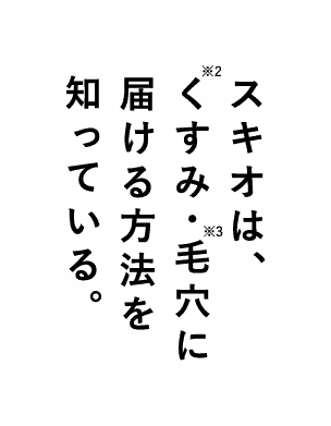 スキオは、くすみ・毛穴に届ける方法を知っている。
